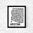 Arizona White State Map Print | 3 Colors