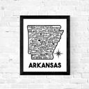 Arkansas White State Map Print | 3 Colors