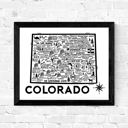 Colorado White State Map Print | 3 Colors