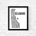 Delaware White State Map Print | 3 Colors