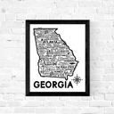 Georgia White State Map Print | 3 Colors