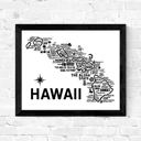 Hawaii White State Map Print | 3 Colors