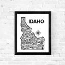 Idaho White State Map Print | 3 Colors