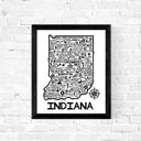 Indiana White State Map Print | 3 Colors