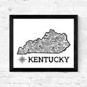 Kentucky White State Map Print | 3 Colors