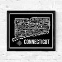 Connecticut Black State Map Print | 3 Colors