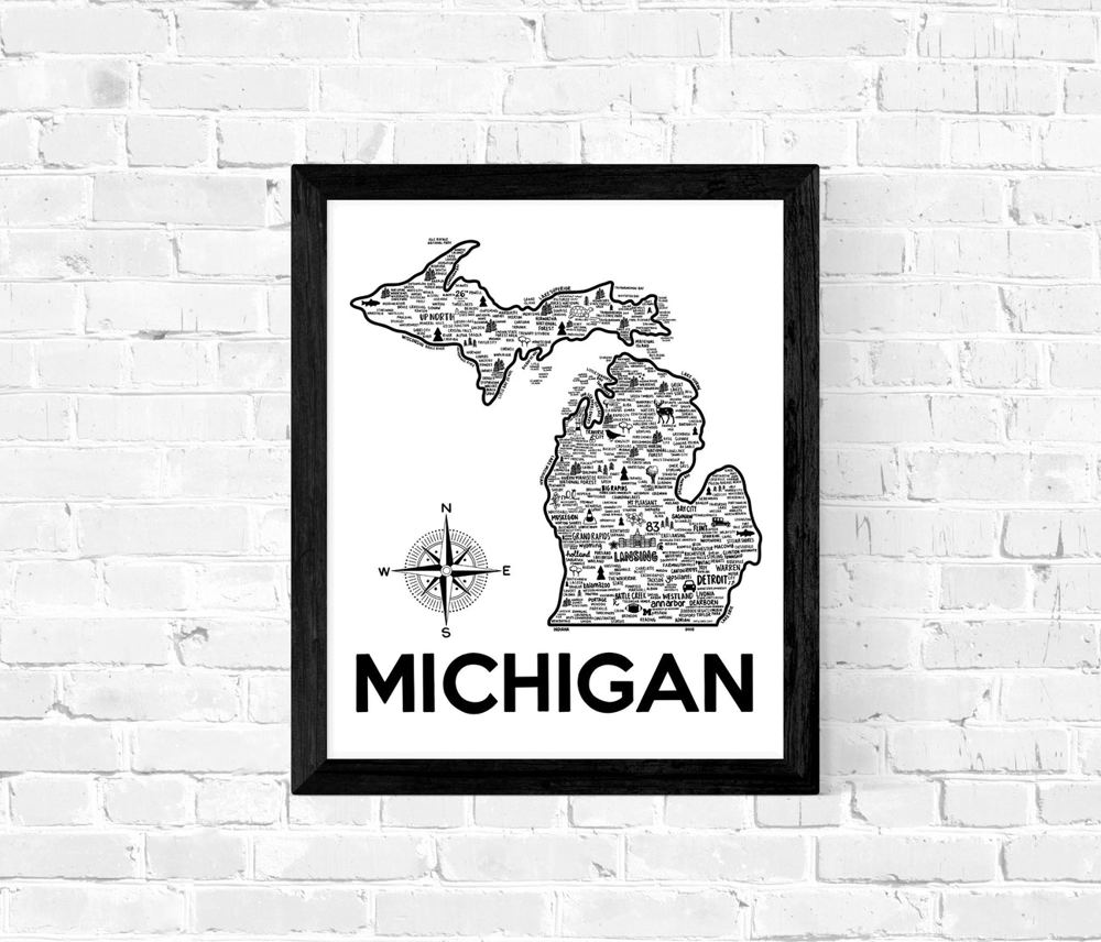 State Map Print | 3 Colors