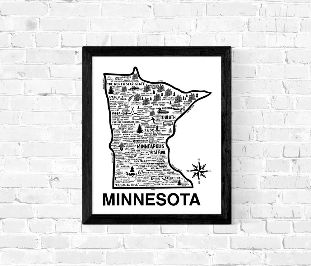 State Map Print | 3 Colors