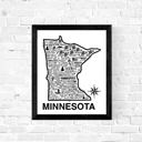 Minnesota White State Map Print | 3 Colors