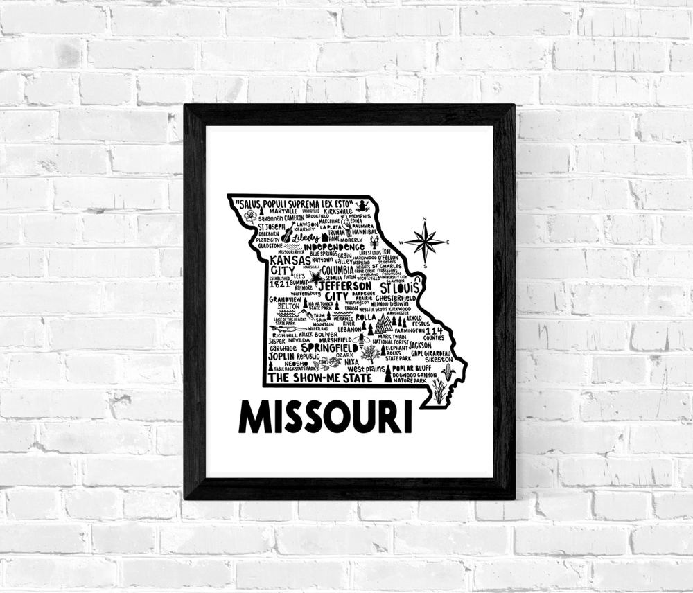 State Map Print | 3 Colors