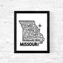 Missouri White State Map Print | 3 Colors