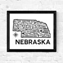 Nebraska White State Map Print | 3 Colors