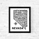 Nevada White State Map Print | 3 Colors