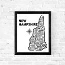 New Hampshire White State Map Print | 3 Colors