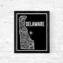 Delaware Black State Map Print | 3 Colors