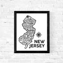 New Jersey White State Map Print | 3 Colors