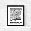 New Mexico White State Map Print | 3 Colors