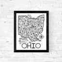 Ohio White State Map Print | 3 Colors