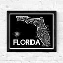 Florida Black State Map Print | 3 Colors