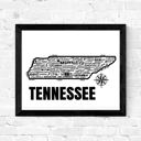 Tennessee White State Map Print | 3 Colors