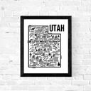 Utah White State Map Print | 3 Colors