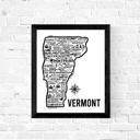 Vermont White State Map Print | 3 Colors