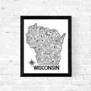 Wisconsin White State Map Print | 3 Colors