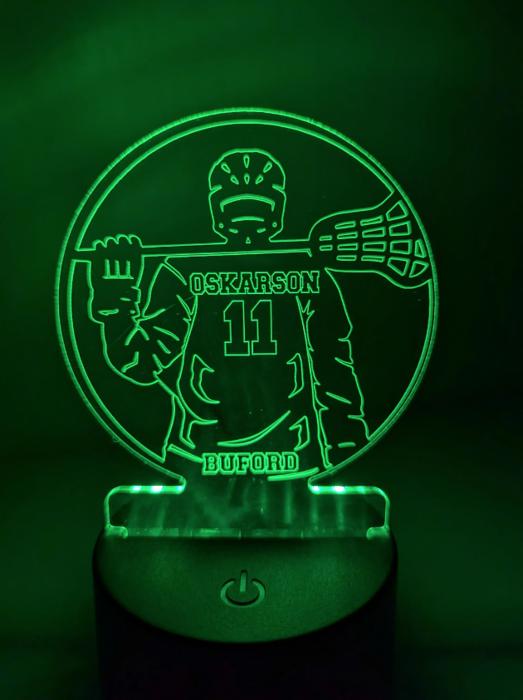 Sports Themed acrylic LED Night Light/ 12 Sports and 26 Designs to Choose From