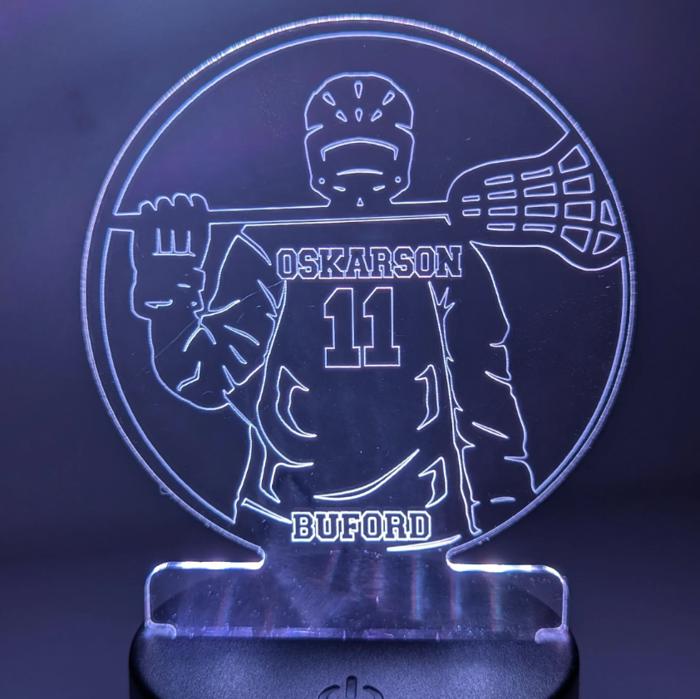 Sports Themed acrylic LED Night Light/ 12 Sports and 26 Designs to Choose From