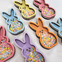  Peep Bunny Shaker Sign, Easter Shelf Decor, Tiered Tray Accent, Spring Home Decoration