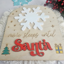  Sleeps Until Santa Christmas Countdown Calendar Sign | Dry Erase Board Home Decor