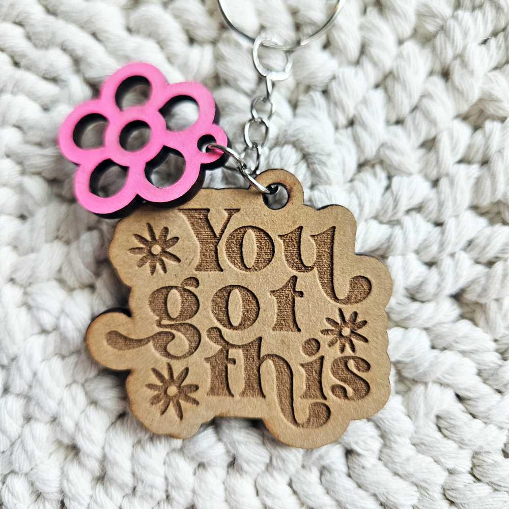 Retro Inspirational Keychain | Positive Affirmation Keychain | Gifts For Her | Self Love Keychain