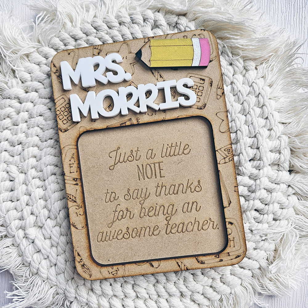 Personalized Teacher Sticky Note Pad Holder | Teacher Appreciation Gift | Back To School