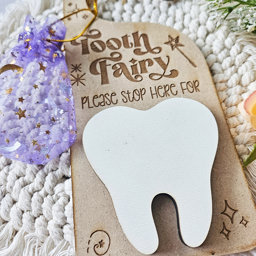 Tooth Fairy Door Hanger Money Holder | Personalized Tooth Fairy Please Stop Here | Gift For Kids | Tooth Keepsake