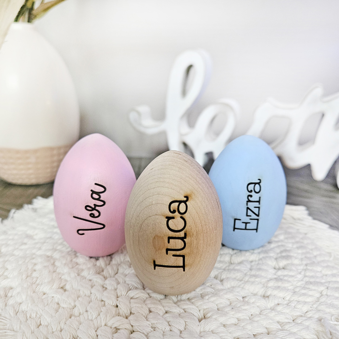 Personalized Wooden Easter Egg | Kids Name Engraved Easter Egg | My First Easter