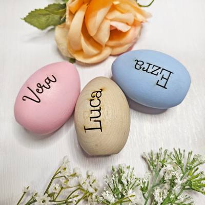 Personalized Wooden Easter Egg | Kids Name Engraved Easter Egg | My First Easter