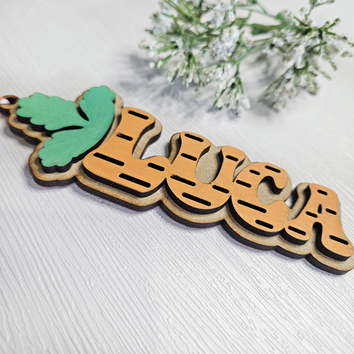 Personalized Carrot Easter Basket Name Tag | Wooden Easter Tag | Kids Easter Basket