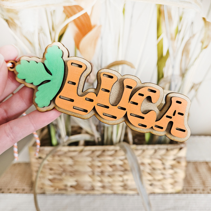 Personalized Carrot Easter Basket Name Tag | Wooden Easter Tag | Kids Easter Basket