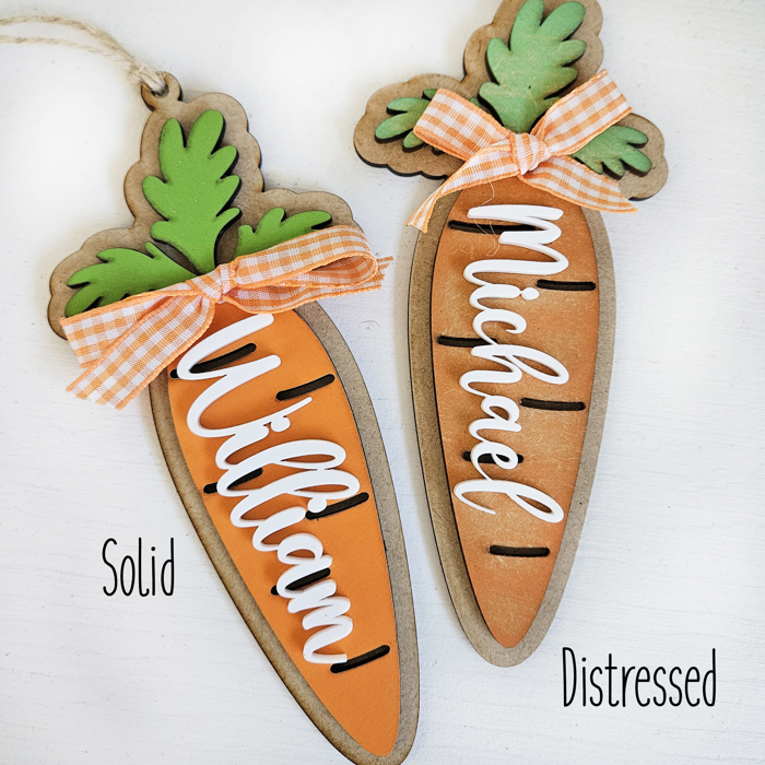 Personalized Kids Carrot Easter Basket Tag: Wooden Laser Cut Name Tag