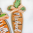  Personalized Kids Carrot Easter Basket Tag: Wooden Laser Cut Name Tag