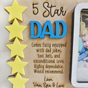  Five Star Dad Personalized Father's Day Photo Frame | Fridge Photo Magnet | Gift For Dad | Best Dad Ever Keepsake