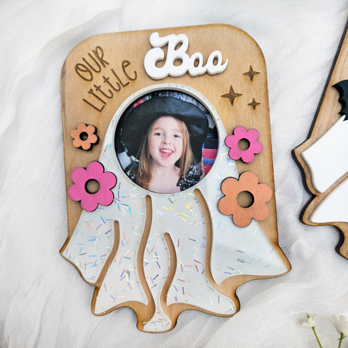 Halloween Fridge Magnet Photo Frame | Our Little Boos Ghost Picture Frame | Ghost Magnet Kids Keepsake Gift