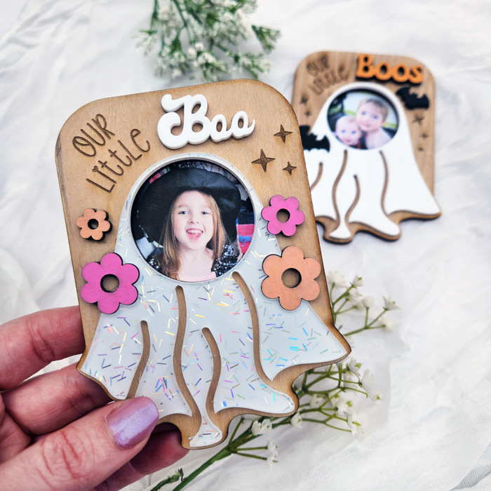 Halloween Fridge Magnet Photo Frame | Our Little Boos Ghost Picture Frame | Ghost Magnet Kids Keepsake Gift
