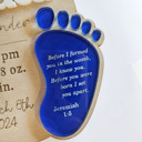  Personalized Baby First Christmas Footprint Ornament, Newborn Stats