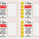  Five Star Dad Personalized Father's Day Photo Frame | Fridge Photo Magnet | Gift For Dad | Best Dad Ever Keepsake