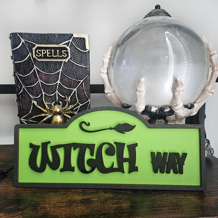 Halloween Street Sign Wood Home Decor | Halloween Table Decor | Tiered Tray Sign | Spooky Shelf Sitter