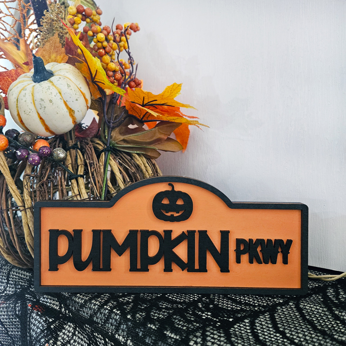 Halloween Street Sign Wood Home Decor | Halloween Table Decor | Tiered Tray Sign | Spooky Shelf Sitter