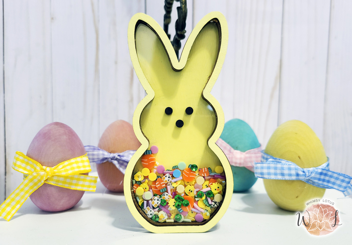Peep Bunny Shaker Sign, Easter Shelf Decor, Tiered Tray Accent, Spring Home Decoration