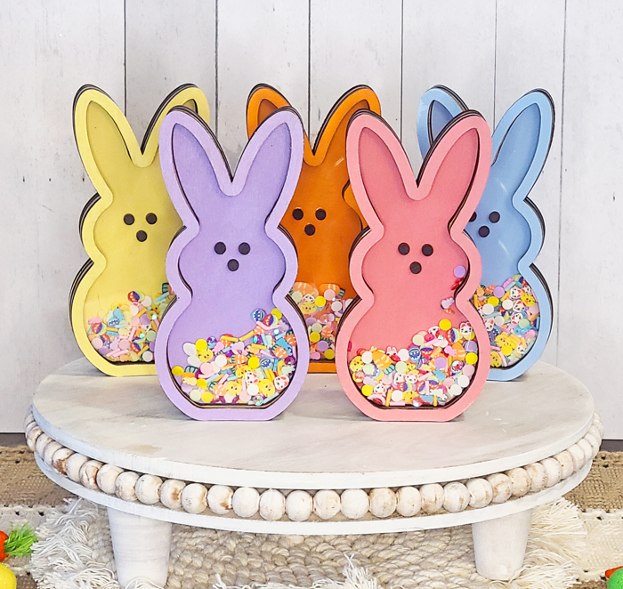 Peep Bunny Shaker Sign | Easter Holiday Decor | Tiered Tray Decor