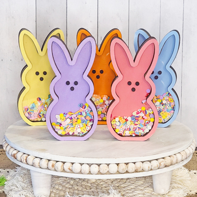 Peep Bunny Shaker Sign | Easter Holiday Decor | Tiered Tray Decor